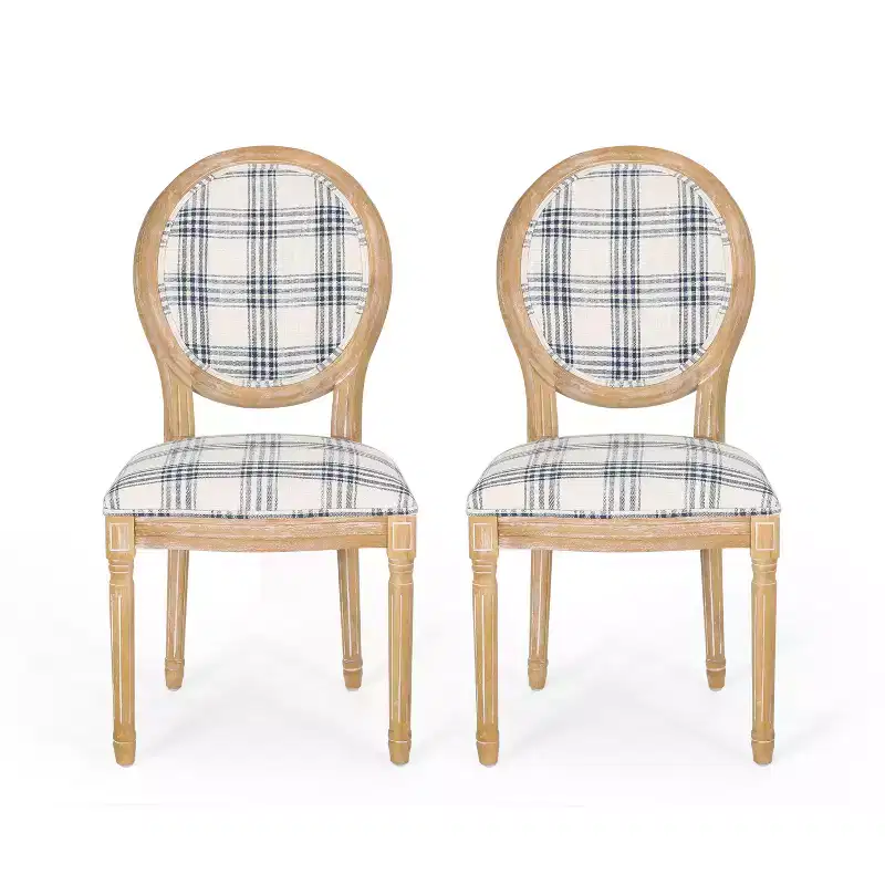 GDFStudio Newman French Country Upholstered Dining Chairs (Set of 2)