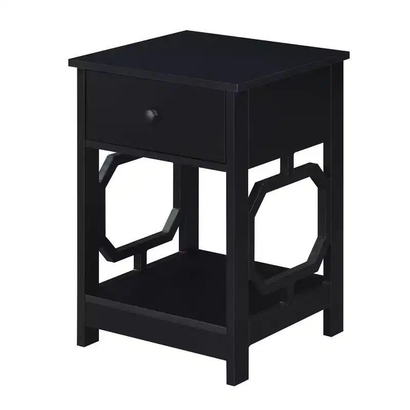 1-Drawer End Table with Storage for Living Room and Bedroom in Multiple Finishes