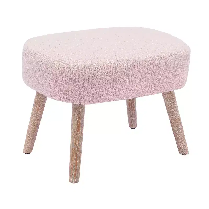 WestinTrends 25.5 Wide Upholstered Boucle Accent Chair with Ottoman Foot Stool Set