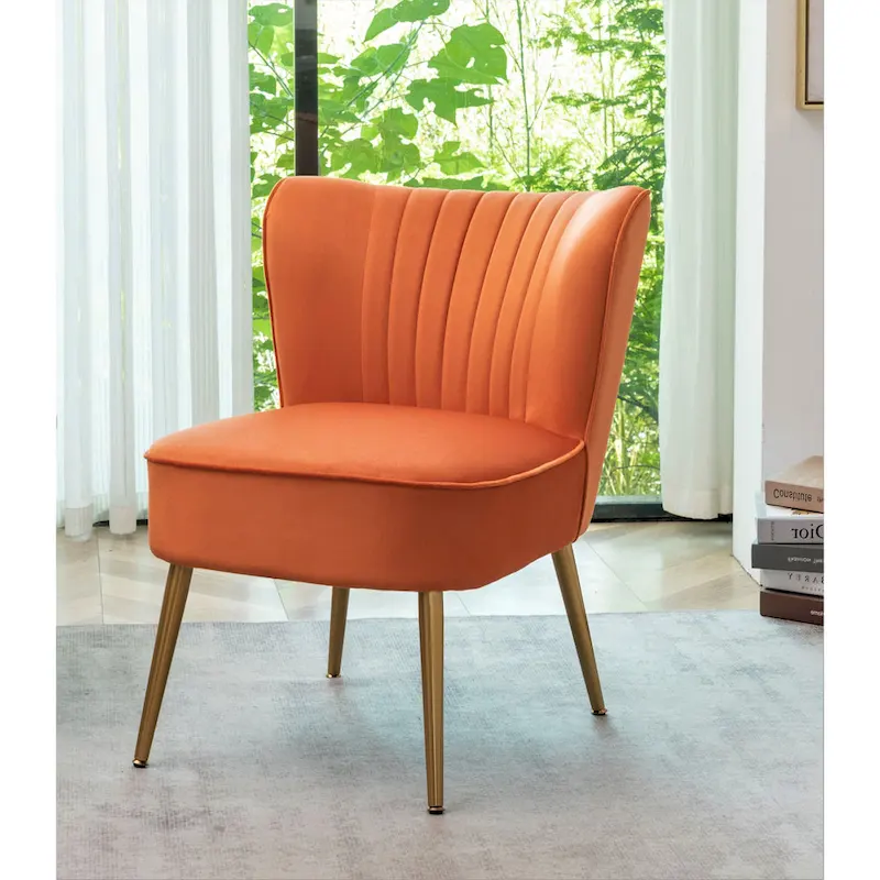 Sauter 23.2 Wide Mid-Century Modern Microfiber Accent Chair with Metal Leg