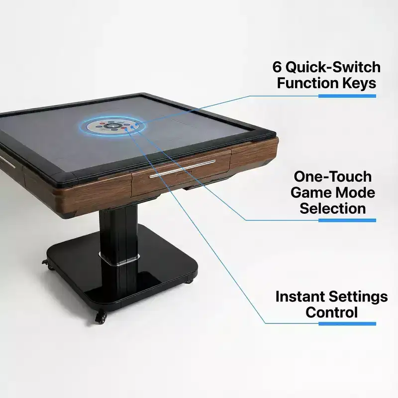 Foldable Automatic Mahjong Table with Wheels, Ultra-Thin & Quiet