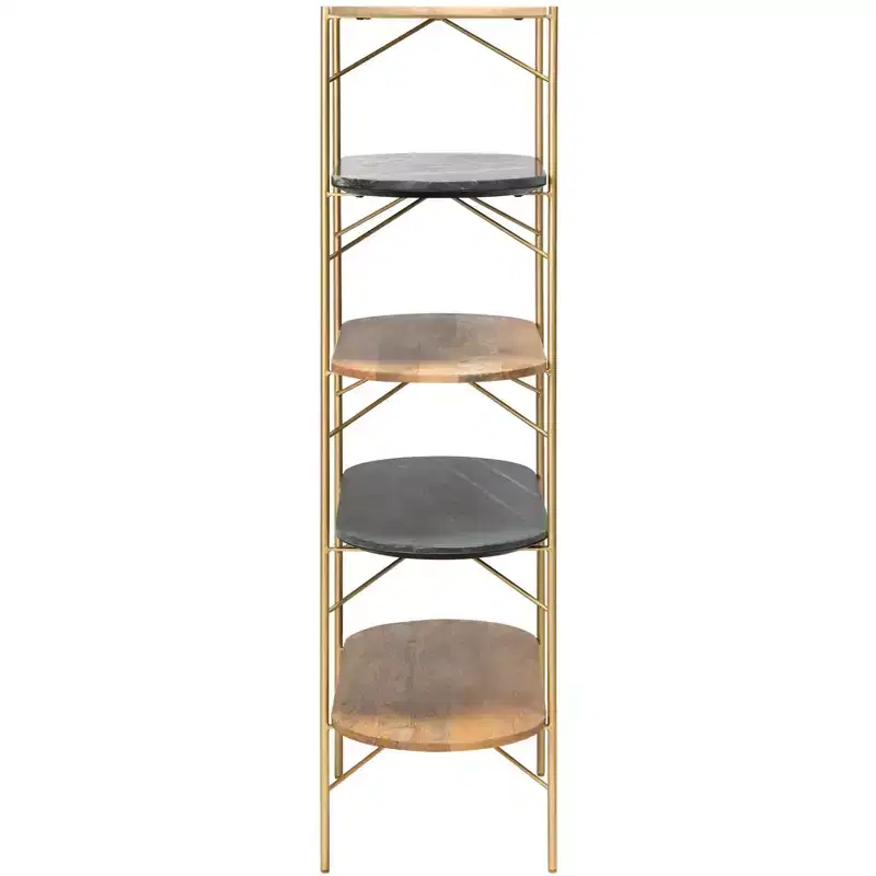 Lawson Marble Bookcase - SFV5734 - Natural/Black - Safavieh Couture