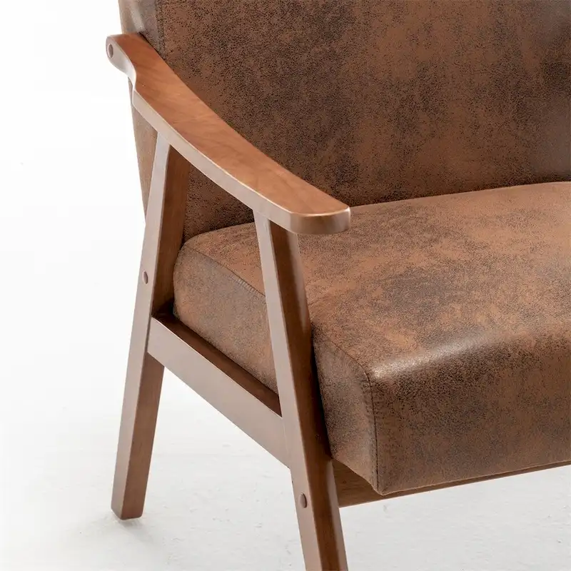 Mid-Century Modern Chair,Living Room Chair with Solid Wood Frame