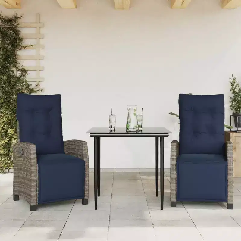 vidaXL Garden Dining Set PE rattan 31.5 x 31.5 in for the table