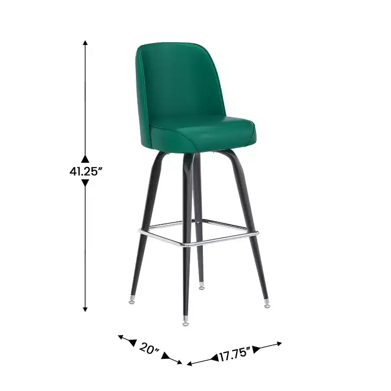 Emma and Oliver Metal Barstool with Swivel Bucket Seat