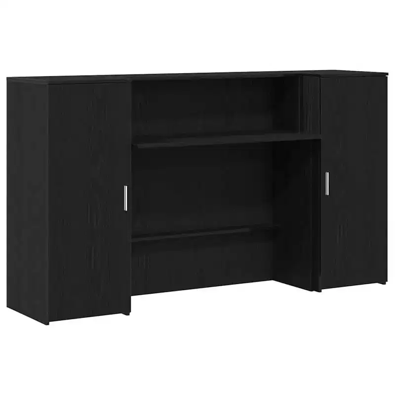 vidaXL Reception Desk Black Oak 70.9x19.7x40.7 Engineered Wood