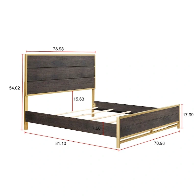 Wedro 5 Piece Dark Brown Rustic Panel Bedroom Set