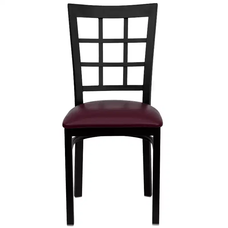 Flash Furniture Black Window Back Metal Restaurant Chair