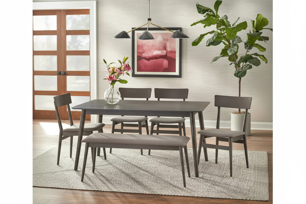 Newington Mid-Century Modern Bench