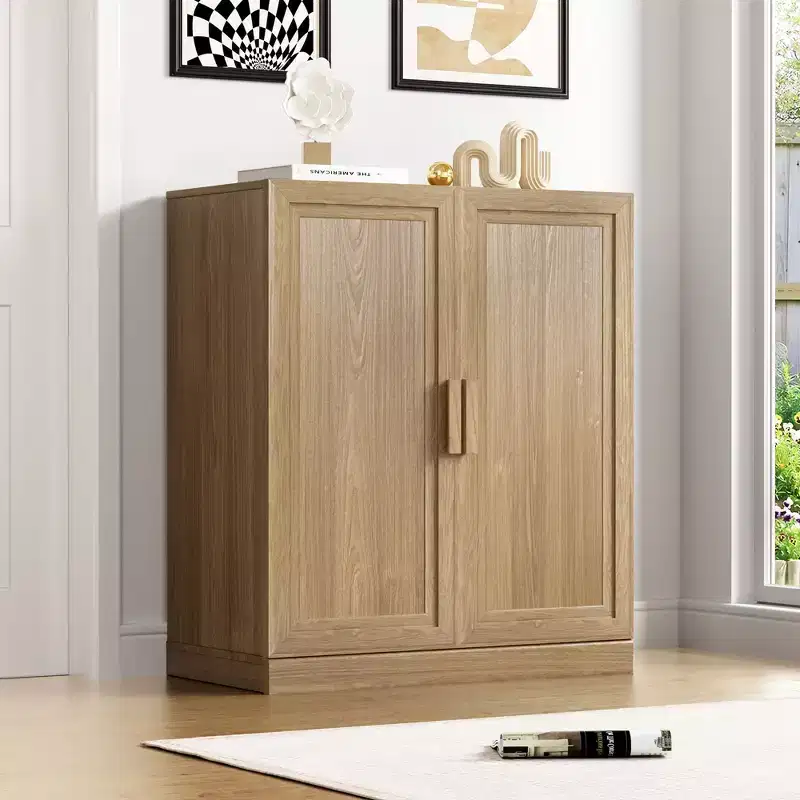 PexFix 36x31x16 Wood Accent Cabinet with Adjustable Shelf Storage Cabinet Natural