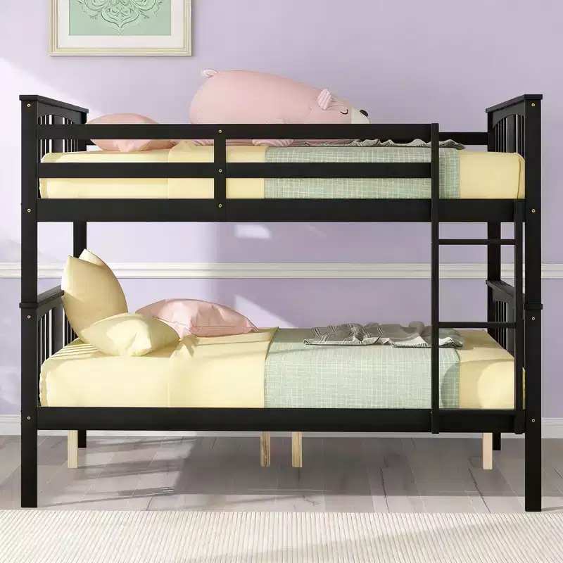 Modern Full over Full Wood Bunk Bed – Convertible into 2 Separate Beds