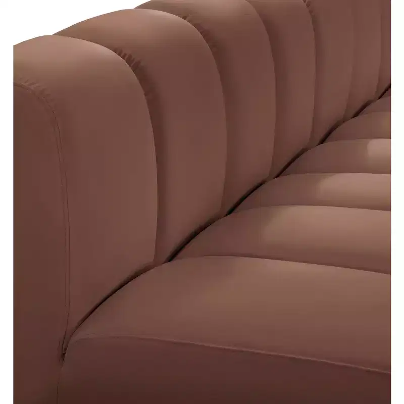 Meridian Furniture,Arc Cognac Vegan Leather Modular Sofa