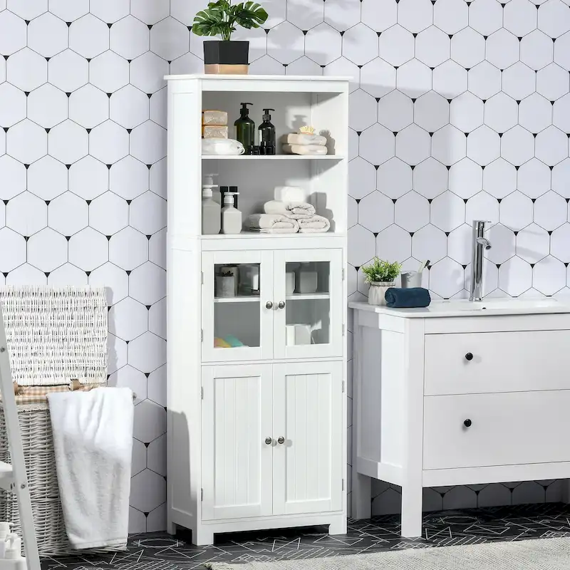 HOMCOM 63 Buffet with Hutch, Kitchen Pantry, Freestanding Storage Cabinet