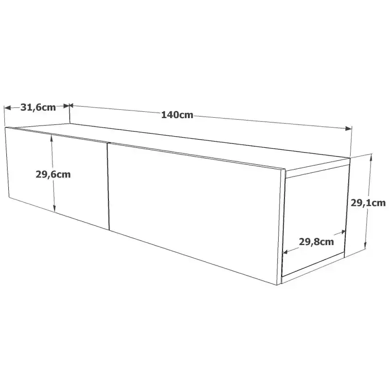 TV Unit Entertainment Center Console with Storage Shelves & Doors