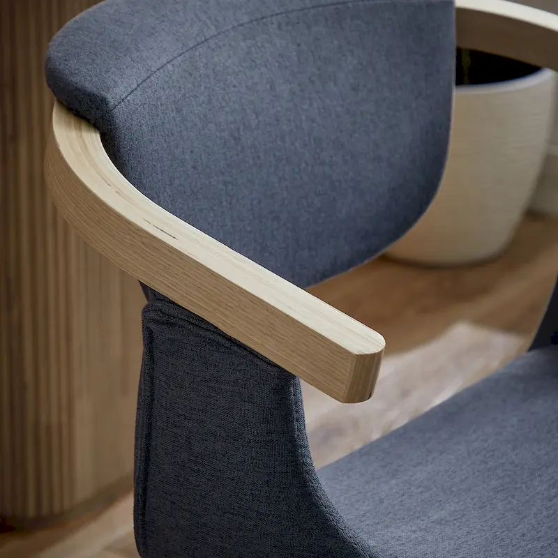Art Leon Swivel Upholstered and Wood Accent Chair