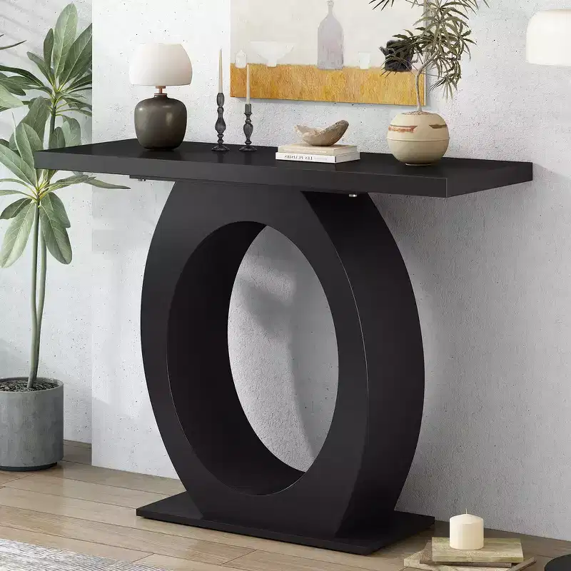 Whisen Modern Console Table & Entryway Table, Sturdy Sofa Table with Egg-Shaped Base