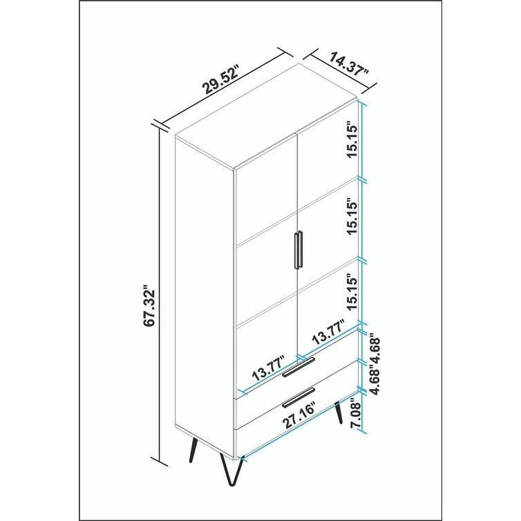 Beekman 67.32 Tall Cabinet with 6 Shelves