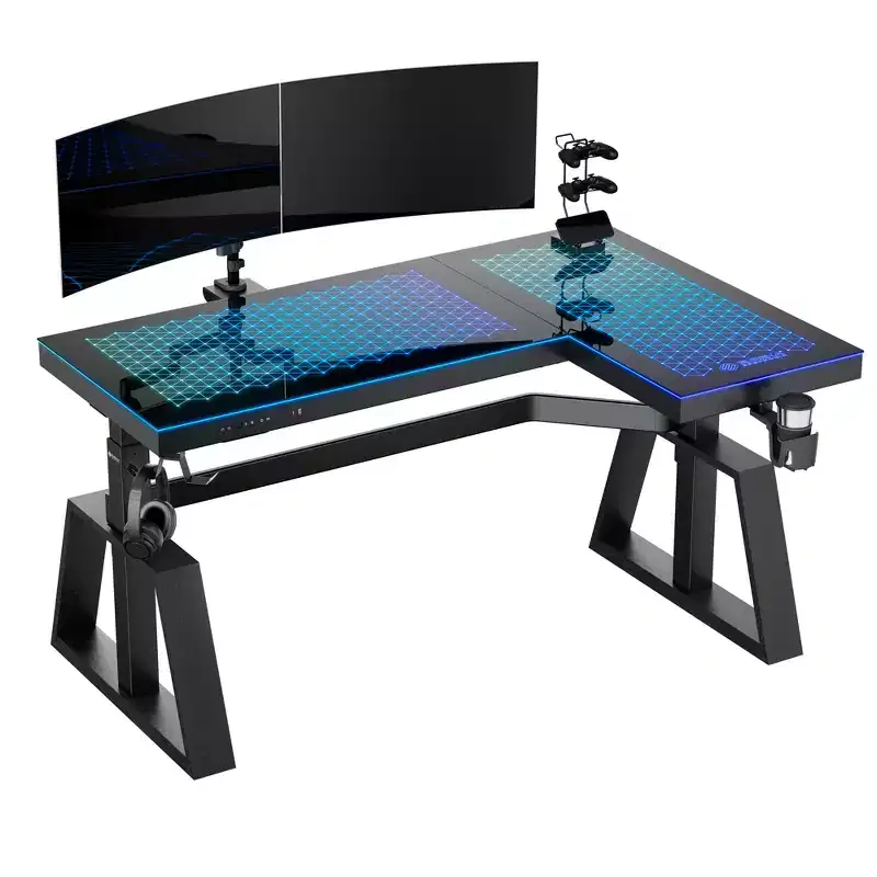 EUREKA ERGONOMIC GTG-L60 Pro, 60x23 Glass Desktop Gaming Standing Desk