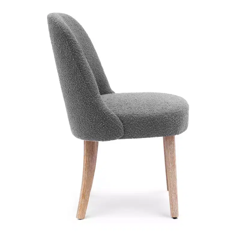 Mid-Century Modern Boucle Upholstered Dining Chair, Set of 6, Water-Resistant Fabric