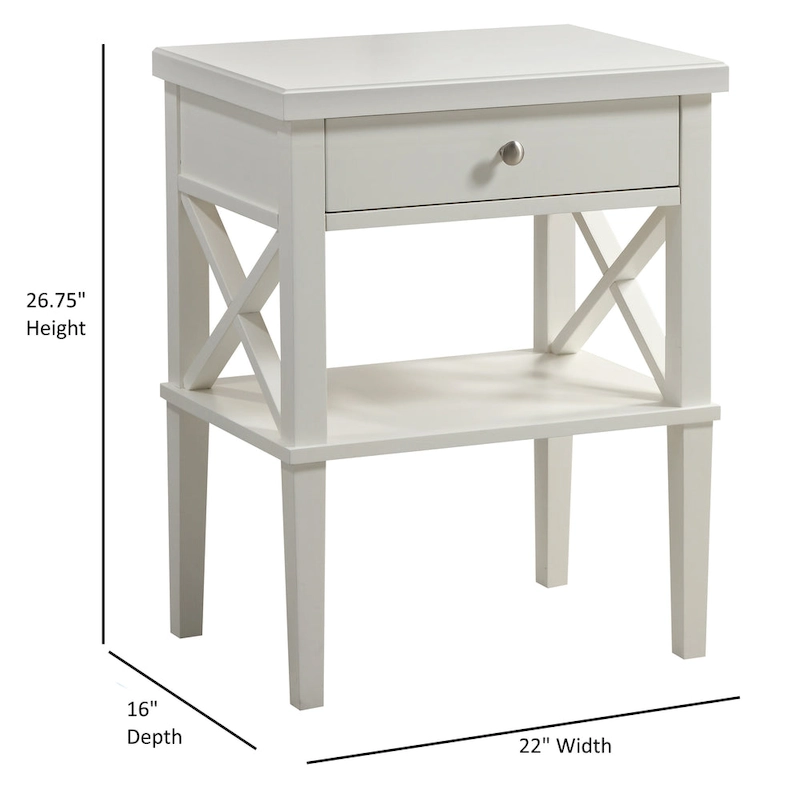 Copper Grove Castle Creek Wooden Nightstand with Lower Shelf