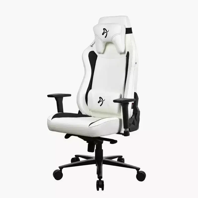 XL Soft PU Leather Gaming and Office Chair with Adjustable Lumbar and Neck Support - White