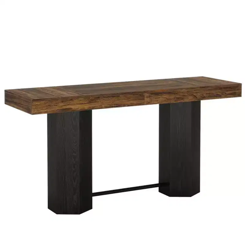 GDFStudio Joyce Modern 71 Woodgrain Bar Height Table