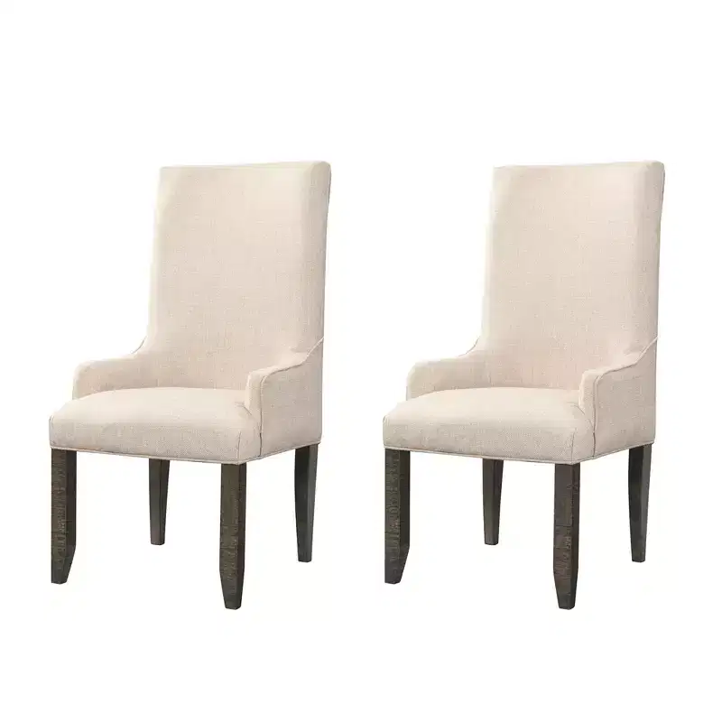 Stanford Parson Chair Set Cream - Picket House Furnishings: Upholstered High Back with Arms