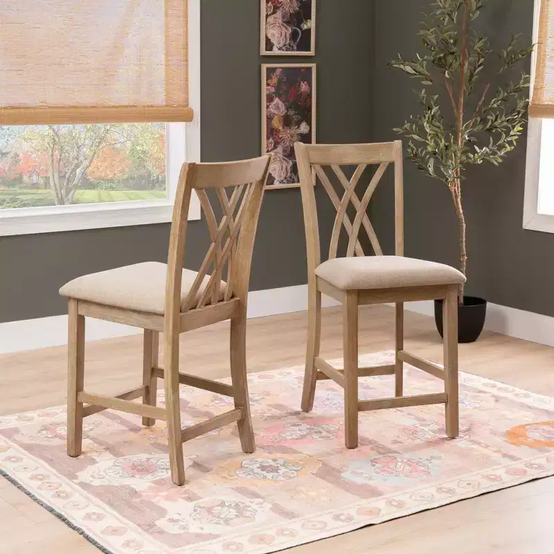 Powell Set of 2 Maggie Counter Height Barstools Natural