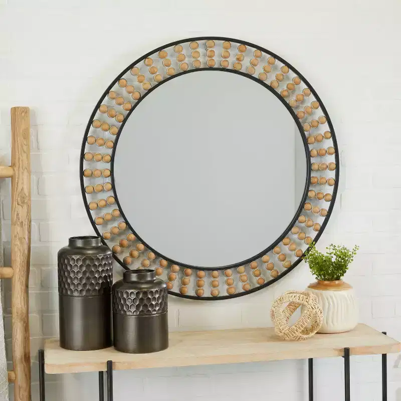 Metal Beading Wall Mirror