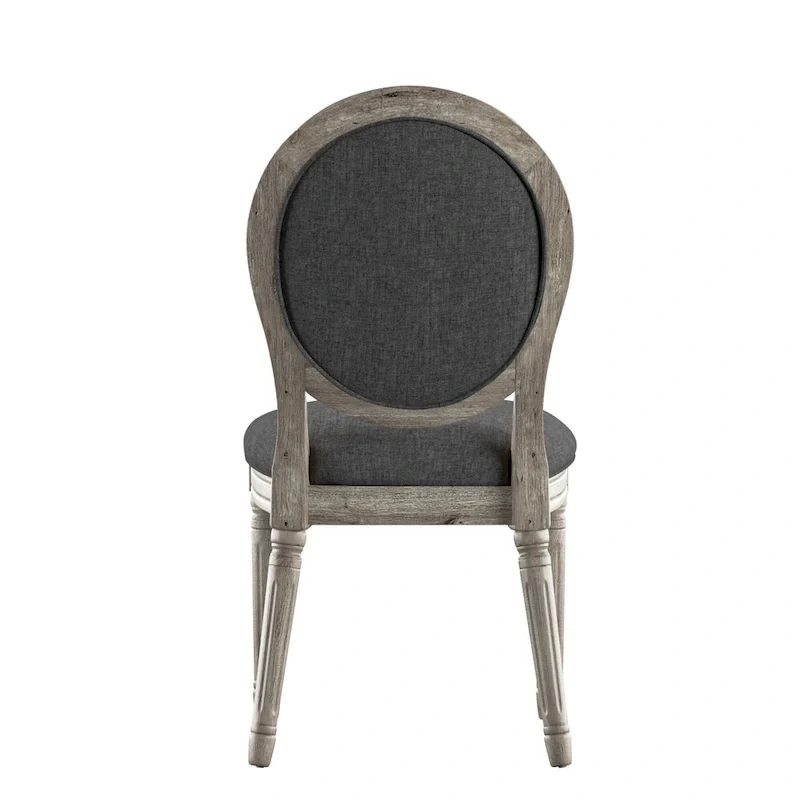 Deana Round Linen and Wood Dining Chairs (Set of 2) by iNSPIRE Q Artisan