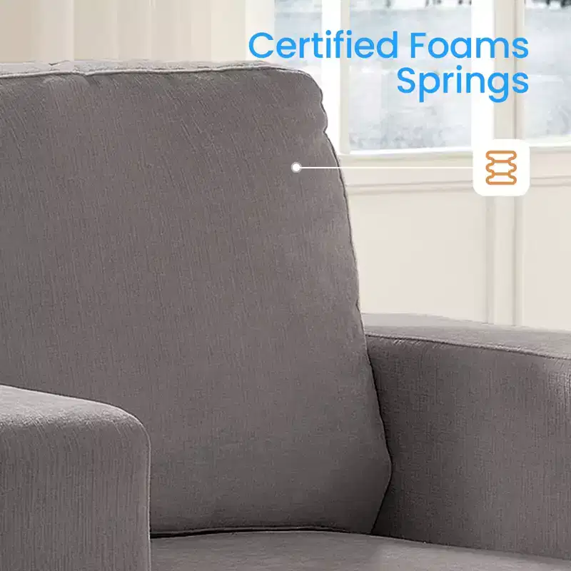 Mjkone 82Chenille 3-Seat Straight Sectional Sofa with 56''Armchair,2 Piece Living Room Sectional Sofa Furniture Sets