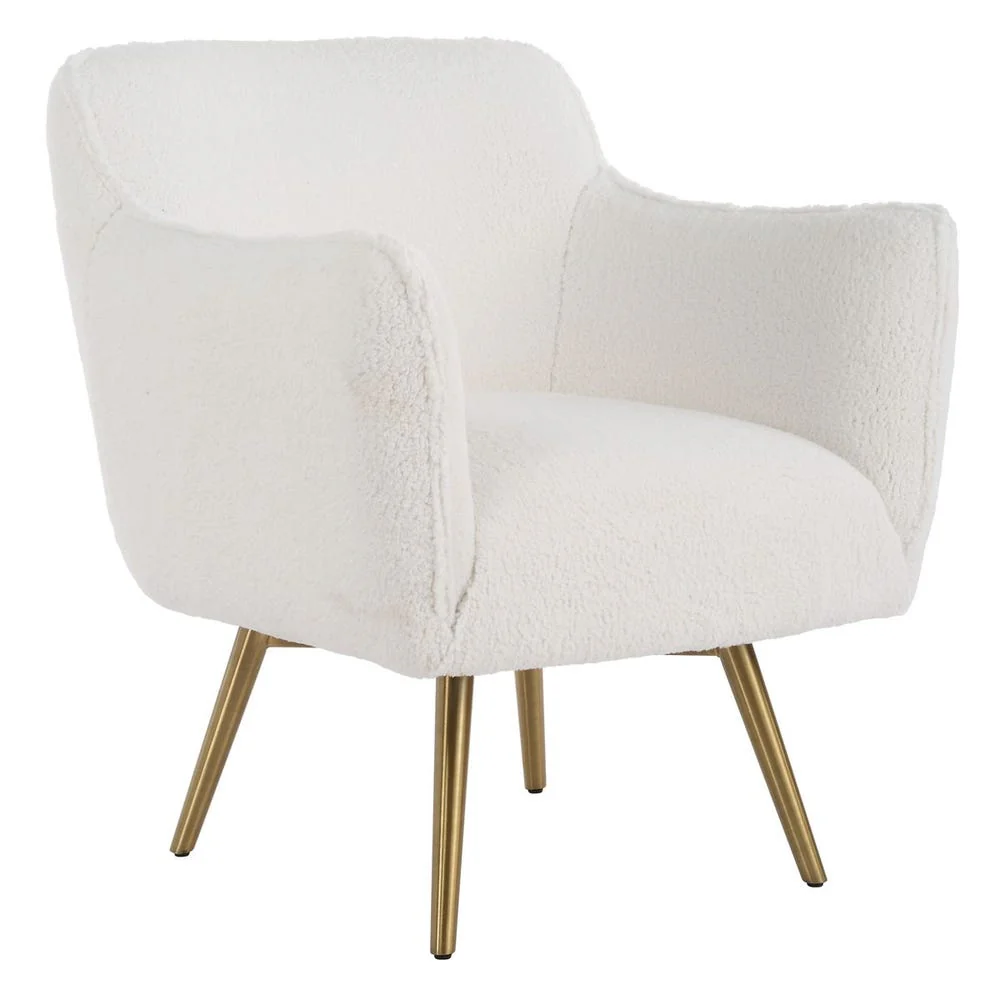 Bronze Iron Frame Moss Polyester Upholstered Accent Bench