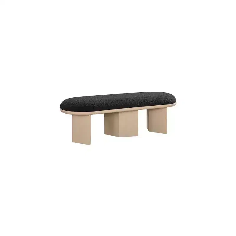 Meridian Furniture,Wilshire Boucle Fabric Bench