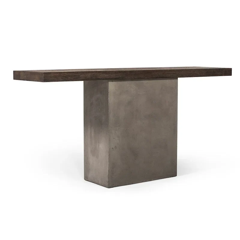 Console Table with Acrylic Sealed Finish – Oak / Dark Grey, 1-Unit