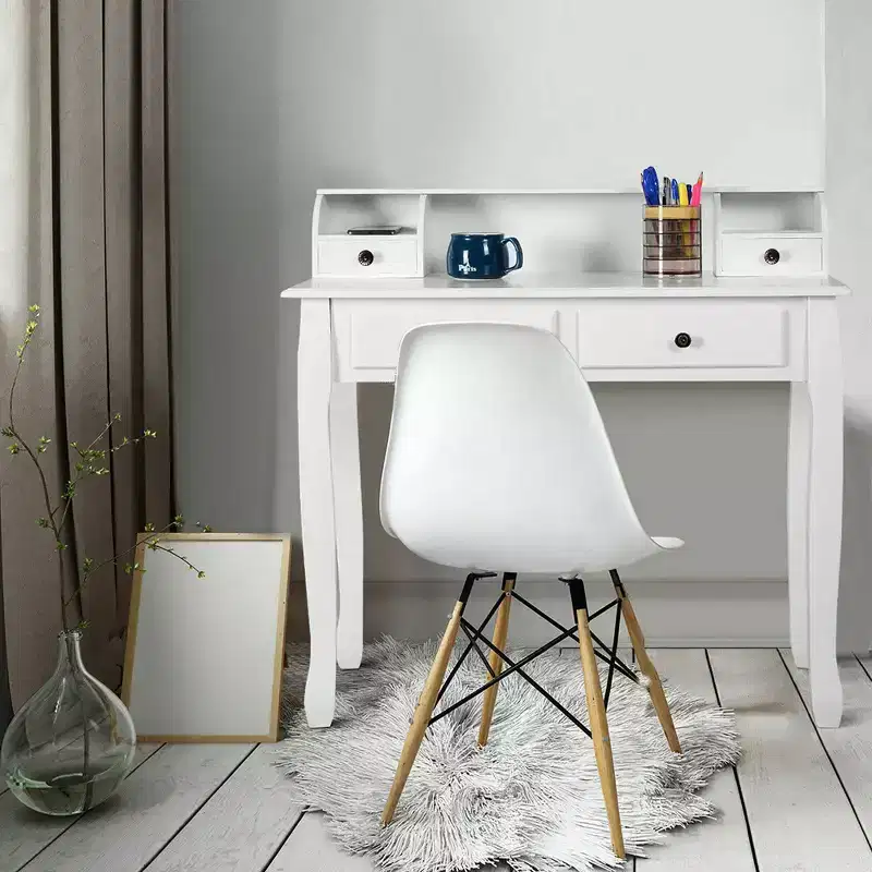 Home Office Computer Desk Writing Desk with 4 Drawer White