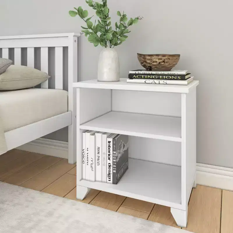Plank+Beam Solid Wood Nightstand with Shelves