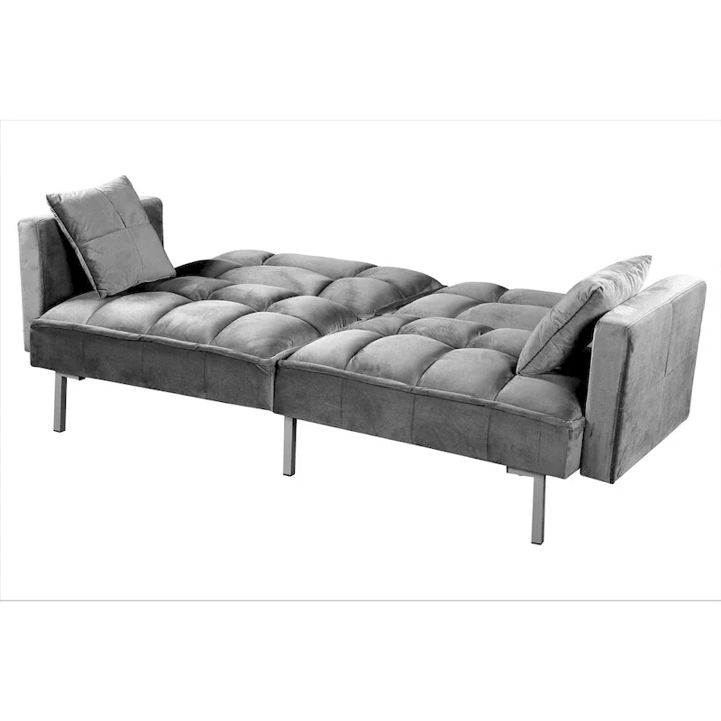 Bernal 75.6W Velvet Futon Sofa Bed Sleeper