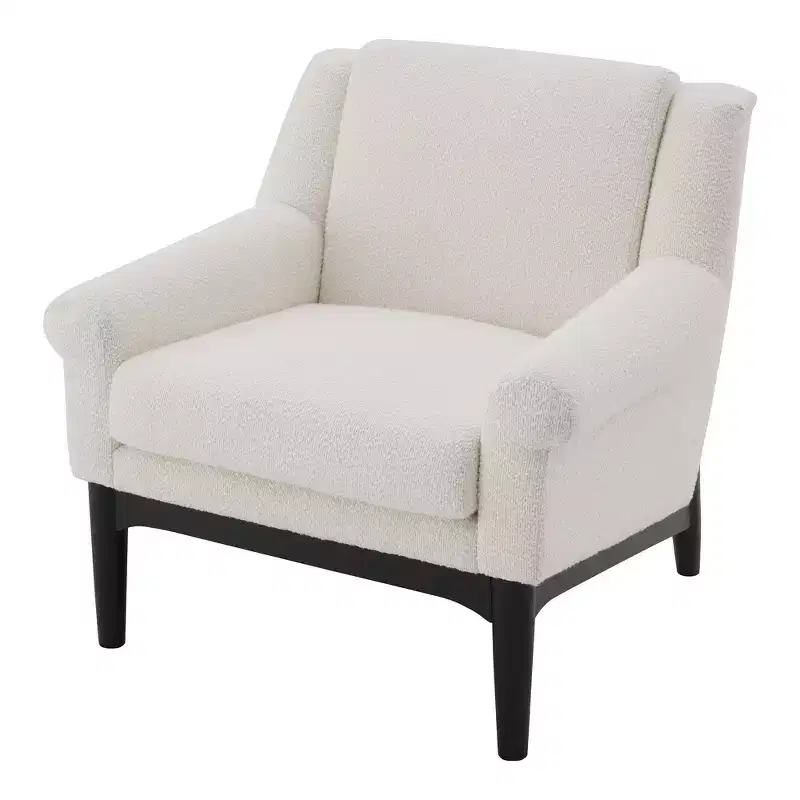 Whisen Sculptural Flared Arm Accent Chair with Solid Wood Frame Modern Reclined Upholstered Lounge Chair, Ergonomic Reading Chair
