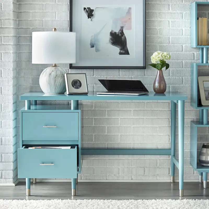 2-Drawer Mid-Century Modern Desk