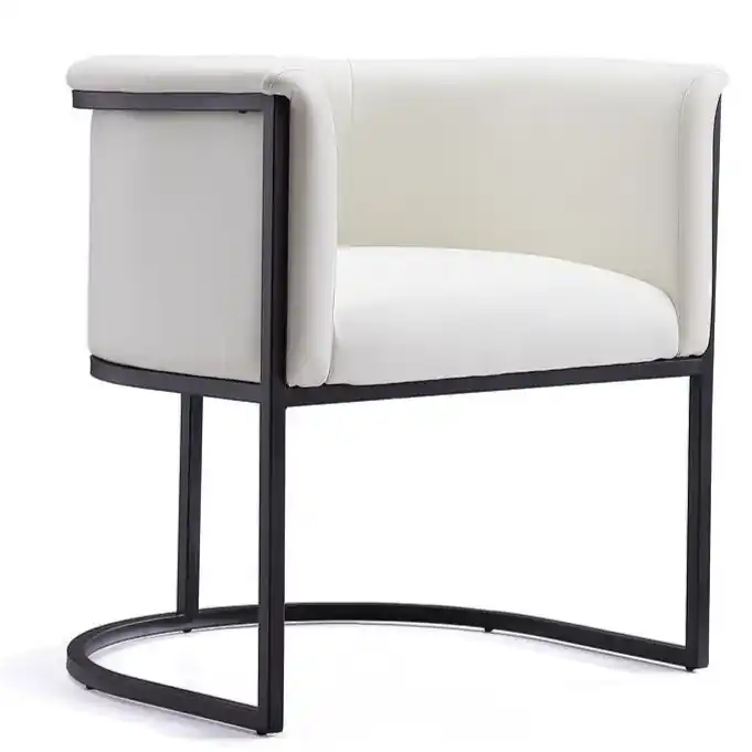 Faux Leather Dining Chair - White & Black