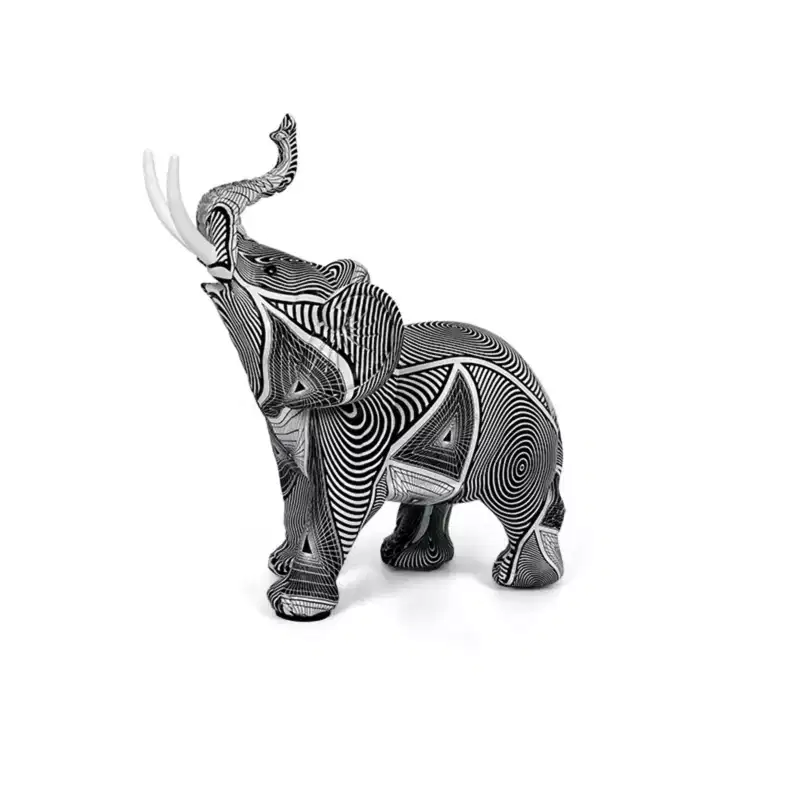Graffiti Colorful Resin Elephant Figurine - Water Transfer Printed Home Decor for Living