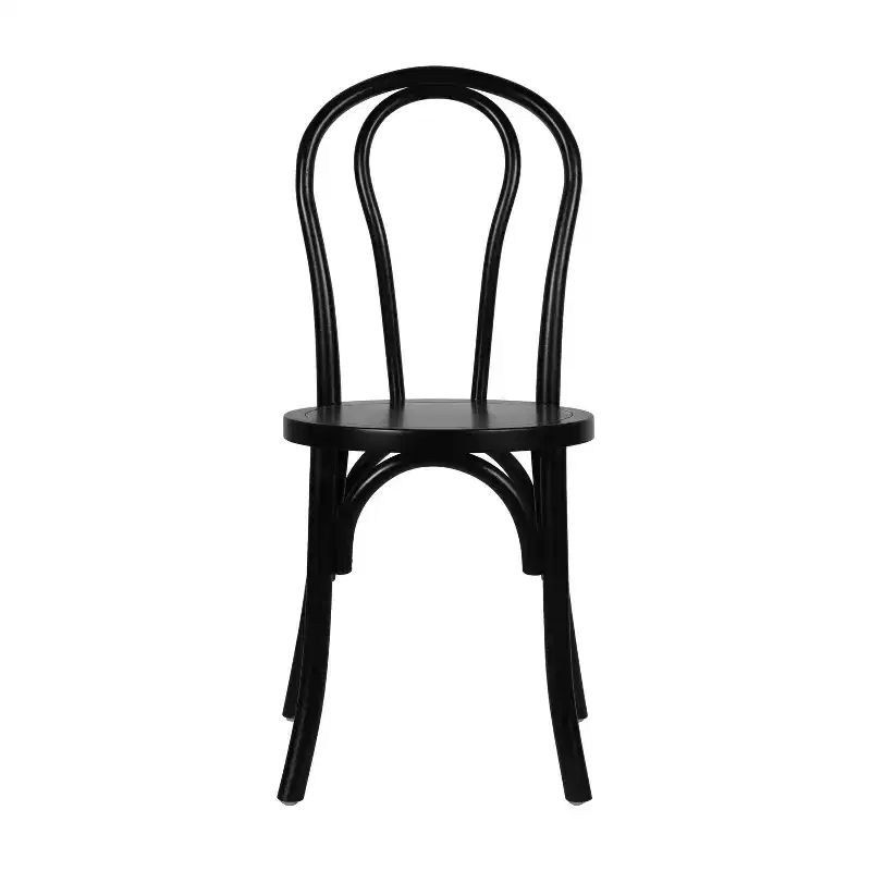 Emma and Oliver Set of 2 Solid Wood Thonet Style Stack Dining Chairs