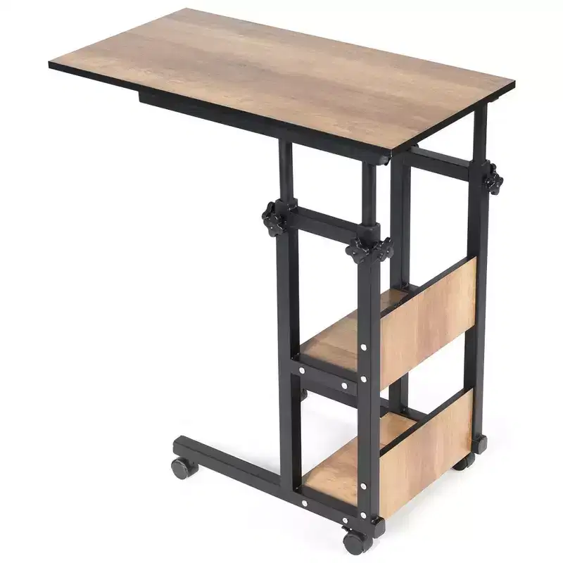 Costway C-Shape Mobile Snack End Side Sofa Laptop Table W/Rolling Cart Height Adjustable