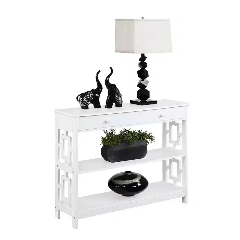 Town Square 1 Drawer Console Table with Shelves - Breighton Home