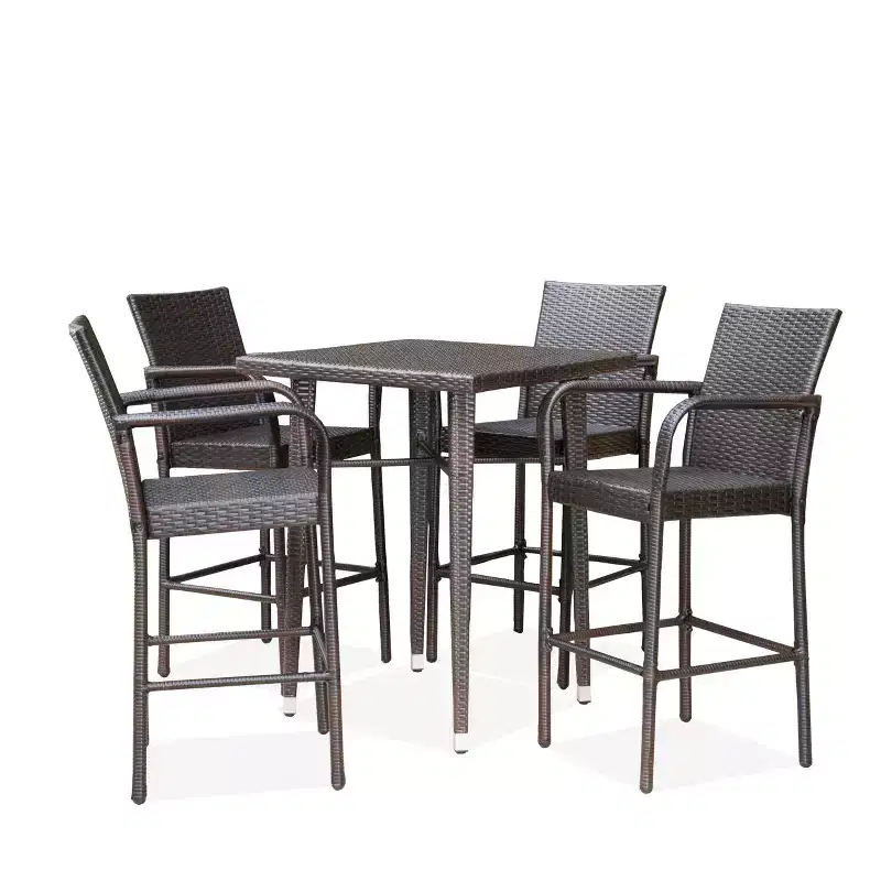 Christopher Knight Home Colbin Outdoor Wicker 5 Piece Square Bar Set, Multibrown
