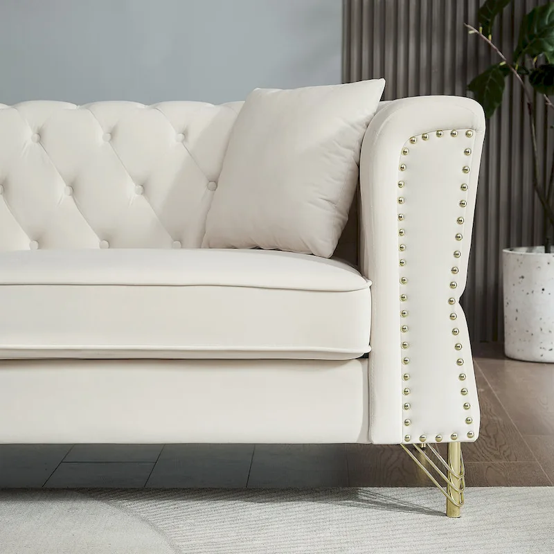 60.2 Chesterfield Velvet Sofa