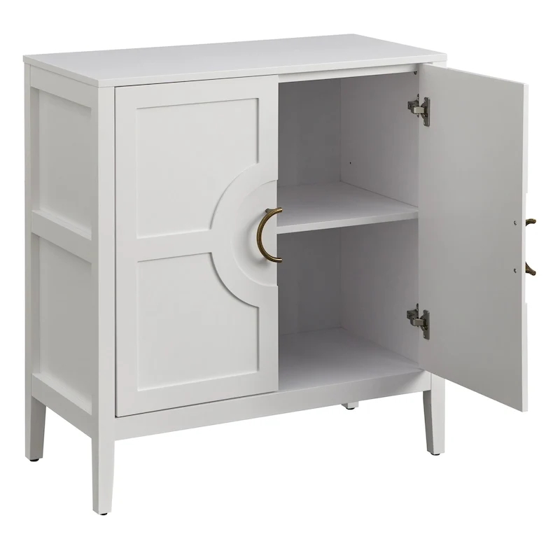 Console Cabinet with Adjustable Shelf and Metal Handles