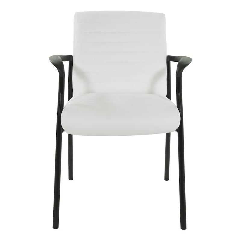 Guest Chair in Faux Leather and Black Frame