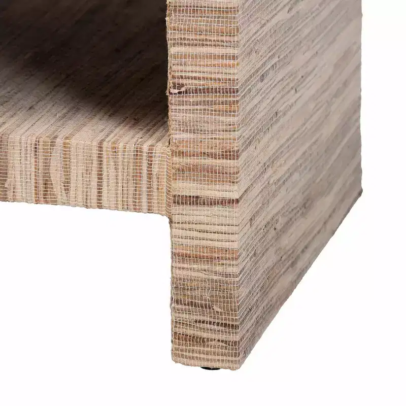 bali & pari Callan Woven Grasscloth 1 Drawer Nightstand Natural/Gold