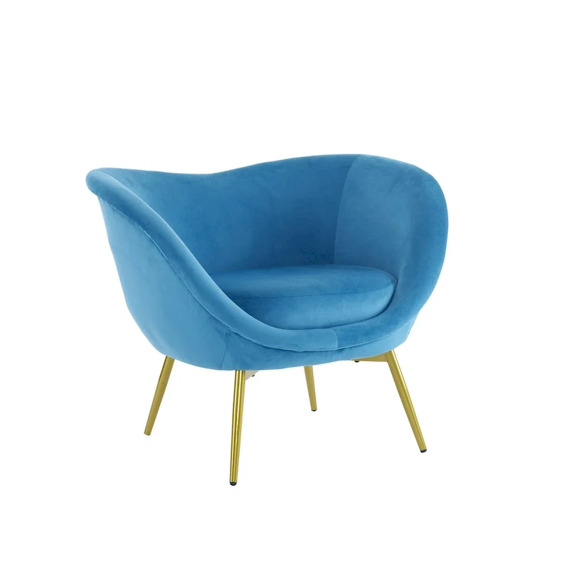 Christopher Knight Home - Eliana Modern Teddy Fabric Accent Chair with Curved Backrest and Gold Legs